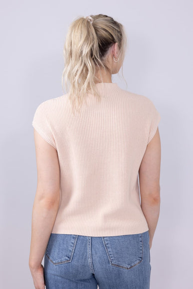 Simply Southern Womens Breeze Knit Cap Sleeve Sweater for Women in Macadamia Tan