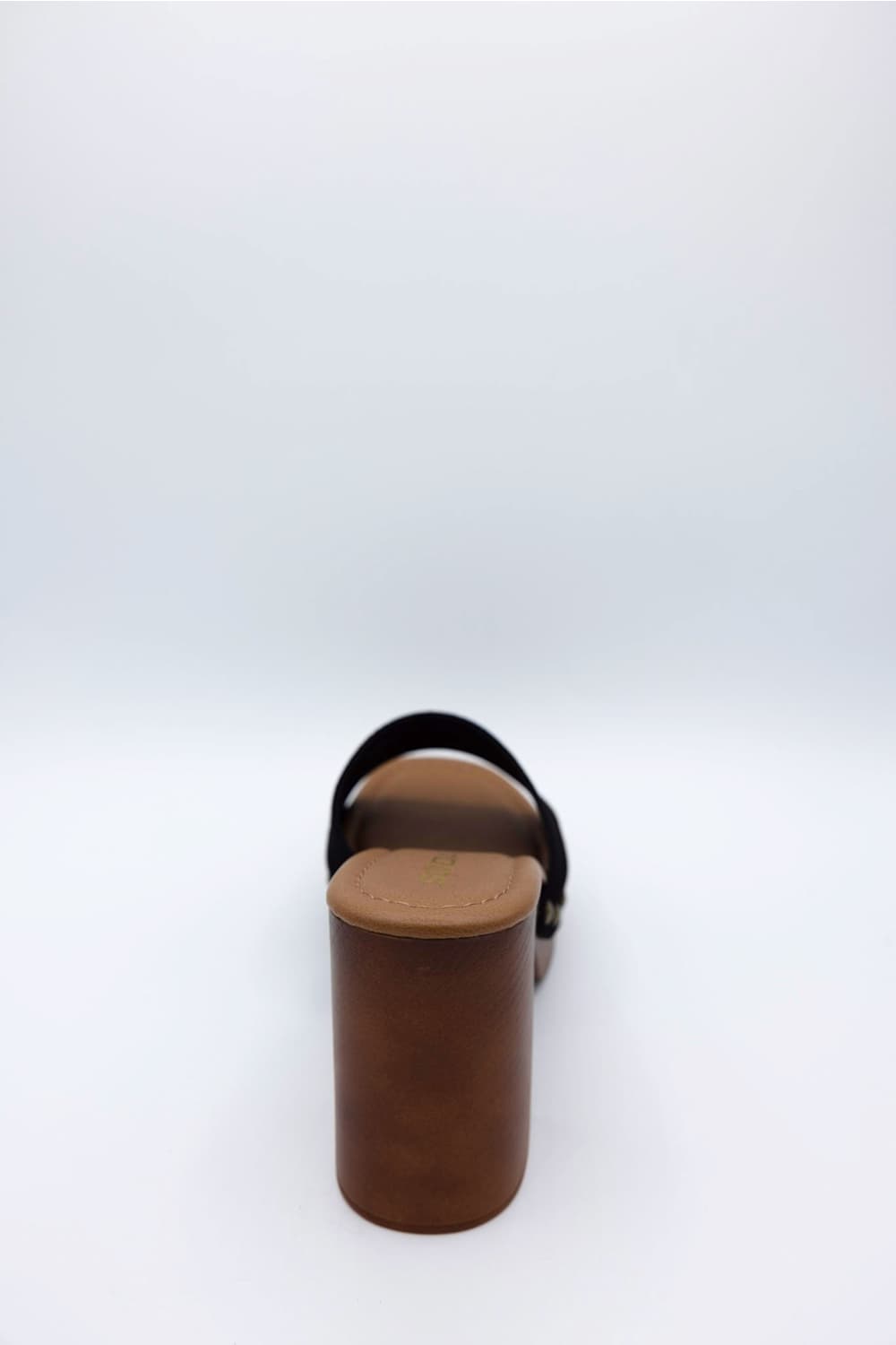 Soda Lemon Platform Block Heels for Women in Black