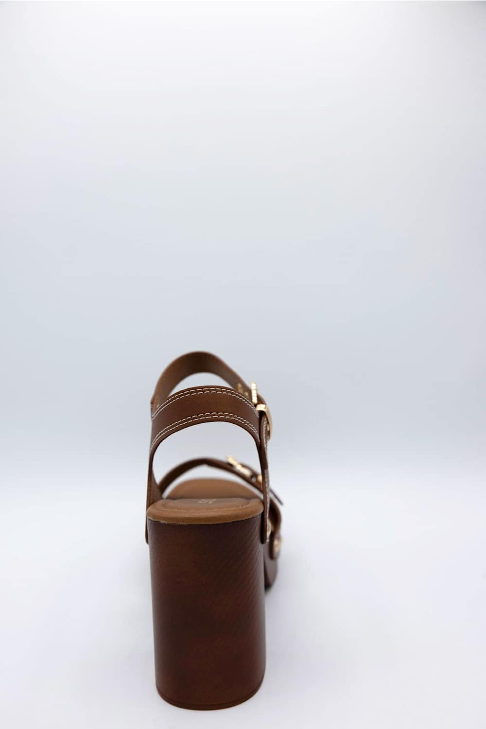 Soda Yuzu Platform Block Heels for Women in Brown 