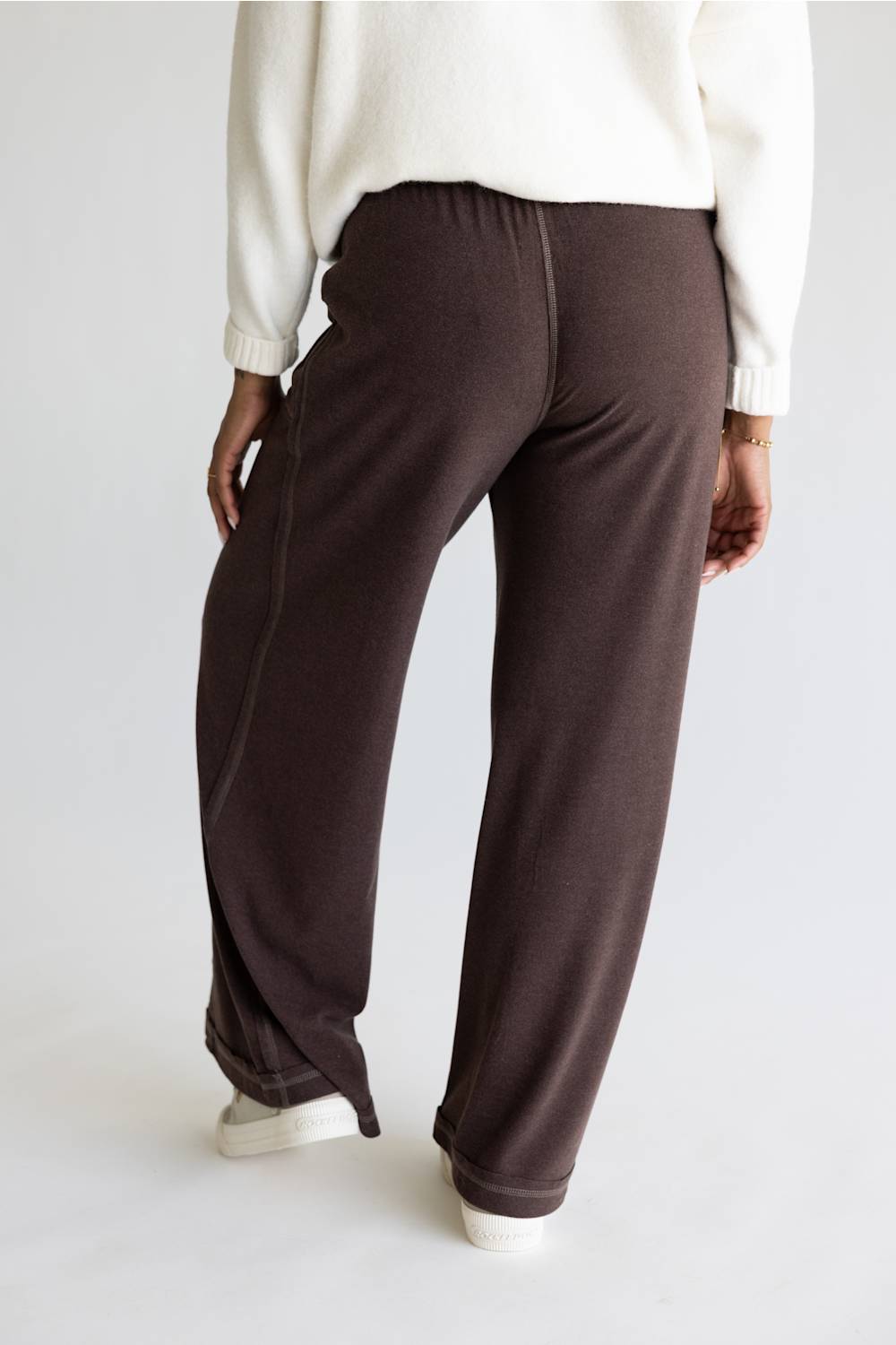 Soft Touch Wide Leg Lounge Pants for Women in Brown