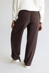 Soft Touch Wide Leg Lounge Pants for Women in Brown
