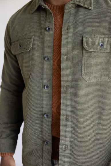 Union Corduroy Shacket for Men in Hunter Green