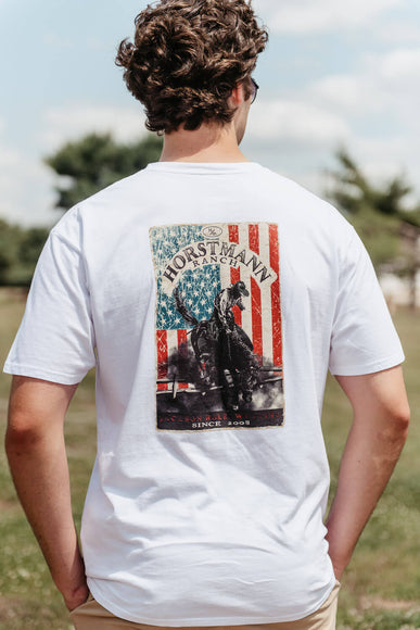 Horstmann Ranch H6 Anarchy US Flag T-Shirt for Men in White