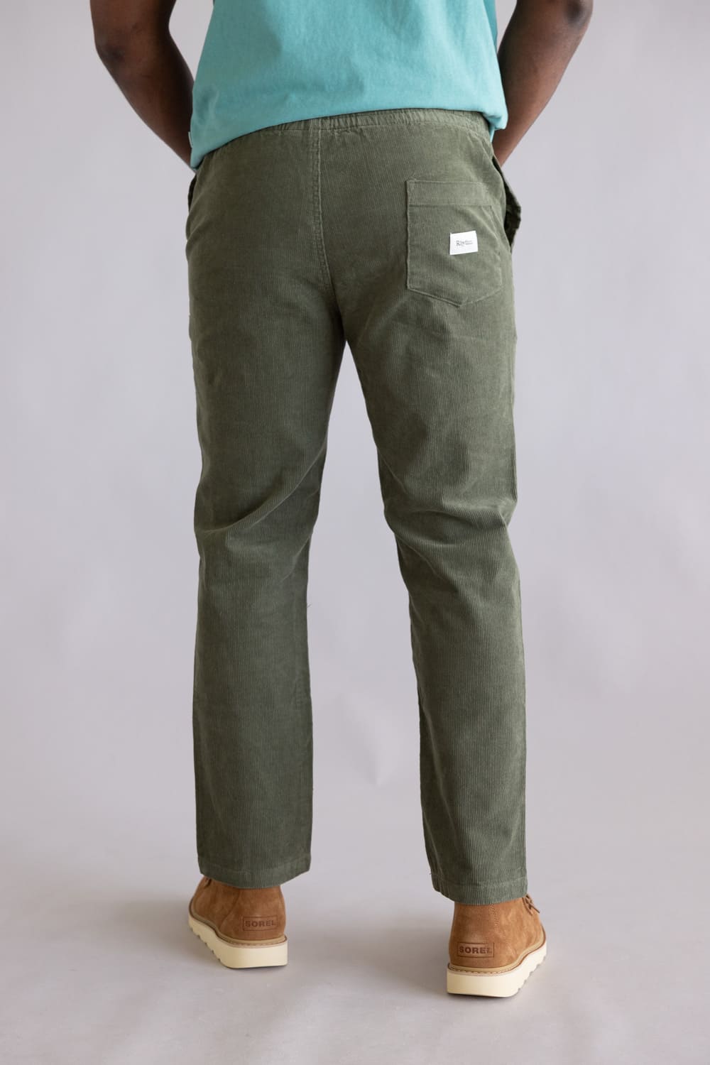 Rhythm Cord Jam Pants for Men in Olive