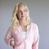 Mimosa Classic Lightweight Cardigan Top for Women in Sherbert Pink