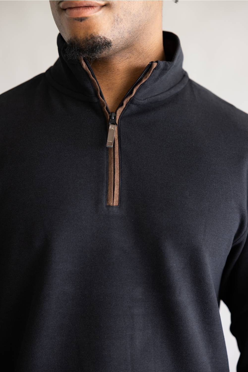 1897 Legends Quarter Zip Neck Sweater for Men in Black | 10090-BLK