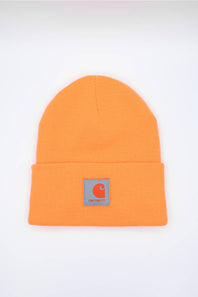 Carhartt satin lined beanie on a white background