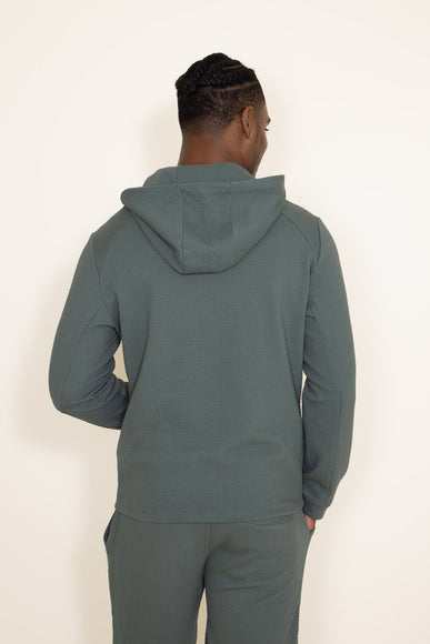 1897 Active Diamond Weave Hoodie for Men in Olive Green