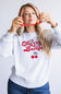 1897 Active Embroidered Cherry Bomb Sweatshirt for Women in Grey