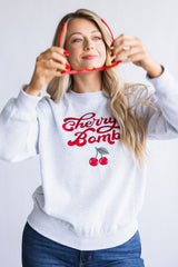 1897 Active Embroidered Cherry Bomb Sweatshirt for Women in