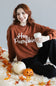 1897 Active Embroidered Hey Pumpkin Sweatshirt for Women in Rust