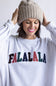 1897 Active Falalala Patch Embroidered Fleece Sweatshirt for Women in Ice Grey