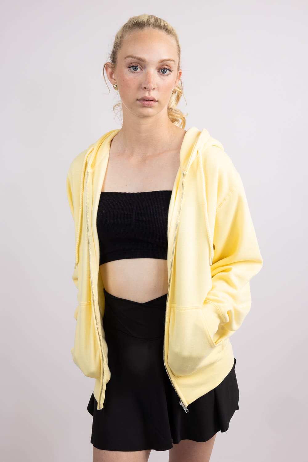 1897 Active Full Zip Fleece Hoodie for Women in Butter Yellow