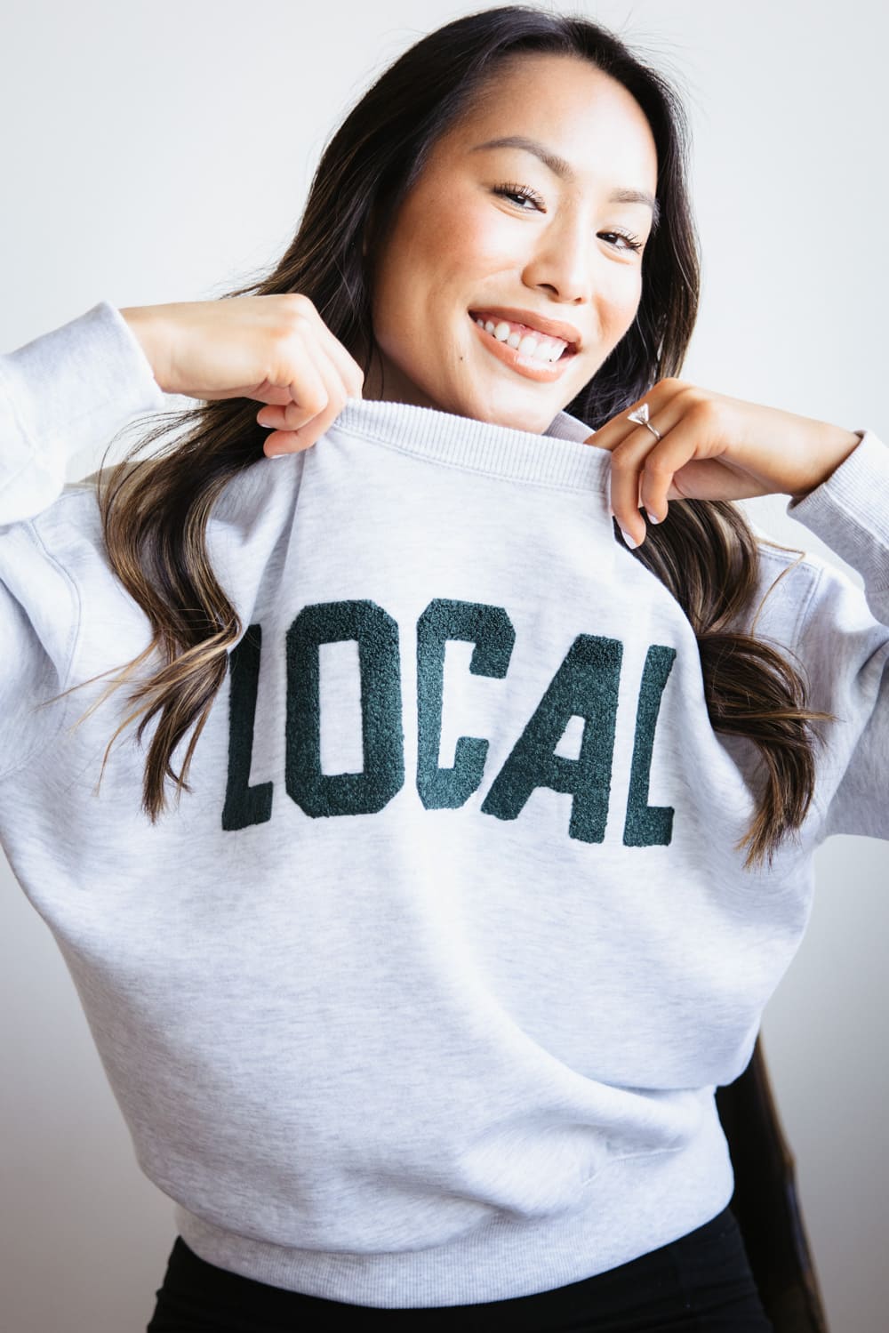 1897 Active Chenille Patch Local Crewneck for Women in Ice