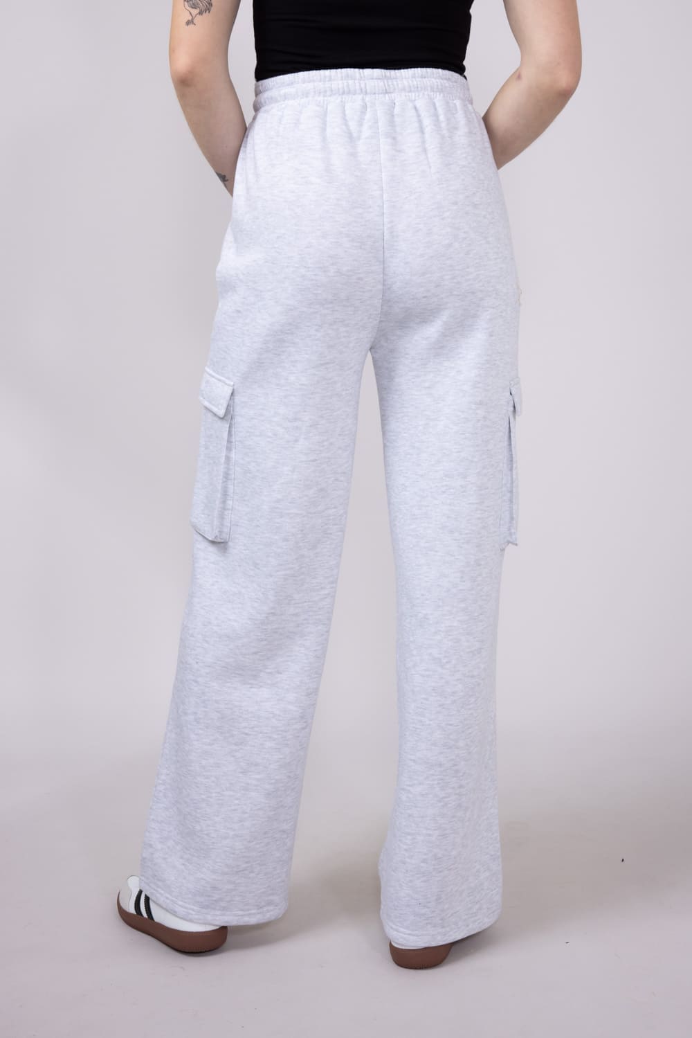 1897 Drawstring Cargo Fleece Sweatpants for Women in Grey