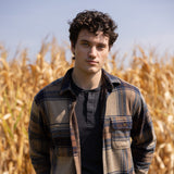 1897 Legends Stretch Flannel Shirt for Men in Brown Plaid