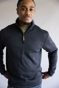 1897 Legends ¼ Zip Pullover for Men in Charcoal