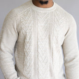 1897 Original Cable Crew Sweater for Men in Oatmeal Heather