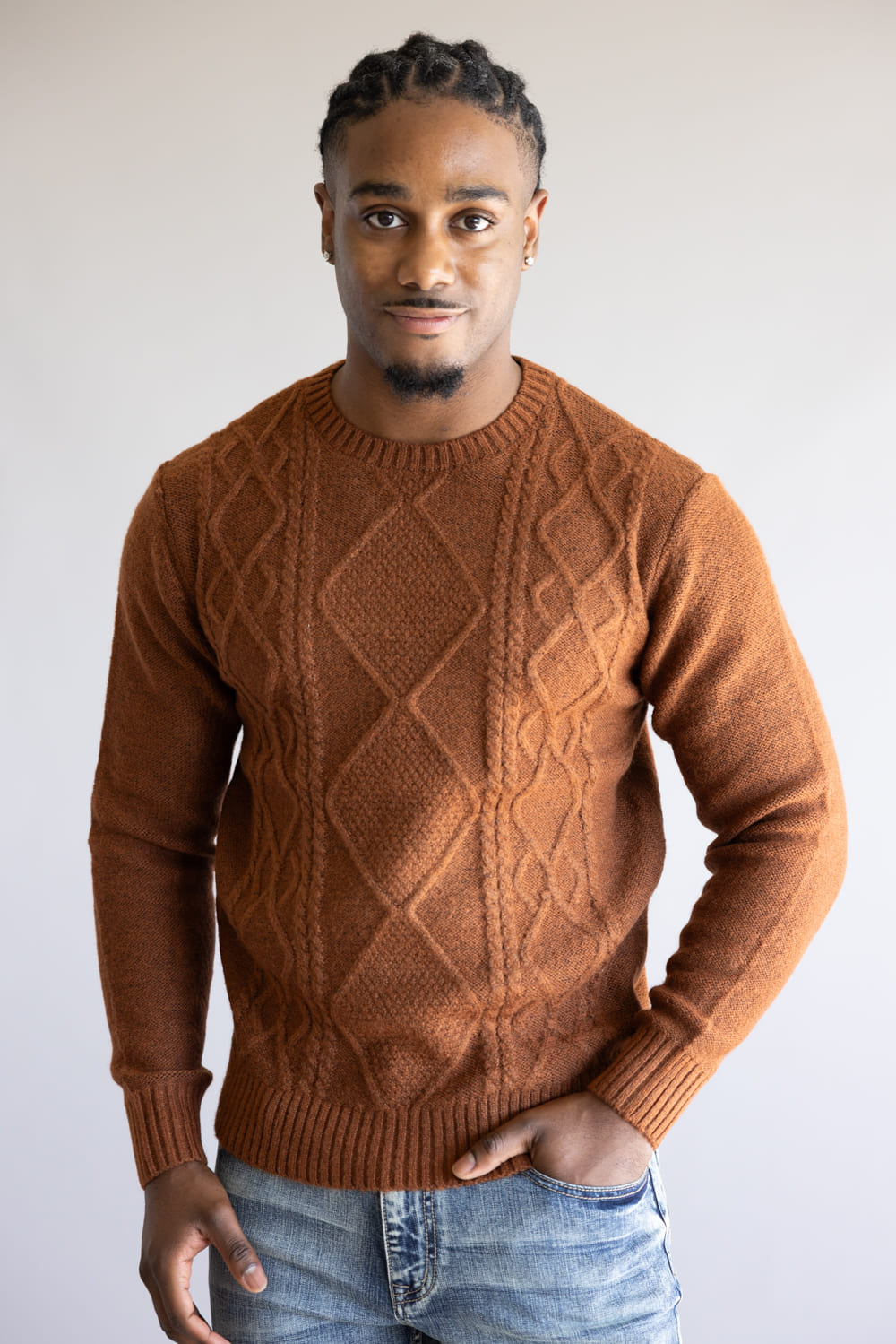 1897 Original Cable Crew Sweater for Men in Tortoise Shell