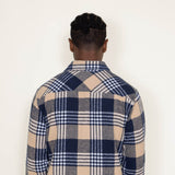 1897 Original Flannel Shacket for Men in Blue/Tan