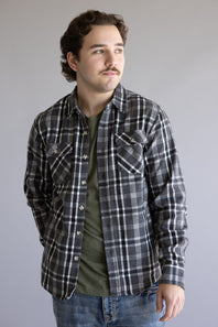 1897 Original Plaid Shacket for Men in Charcoal