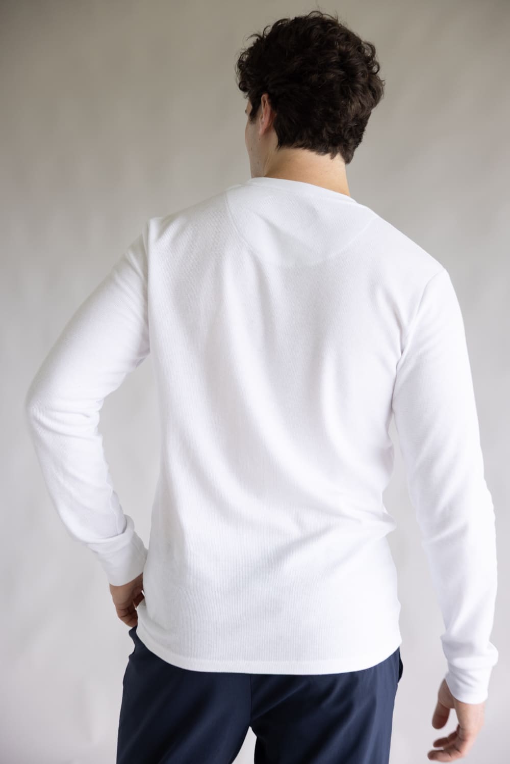 1897 Original Solid Crew Thermal Long Sleeve Shirt for Men in White