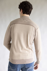 1897 Original 1/4 Zip Mock Neck Sweater for Men in Brown