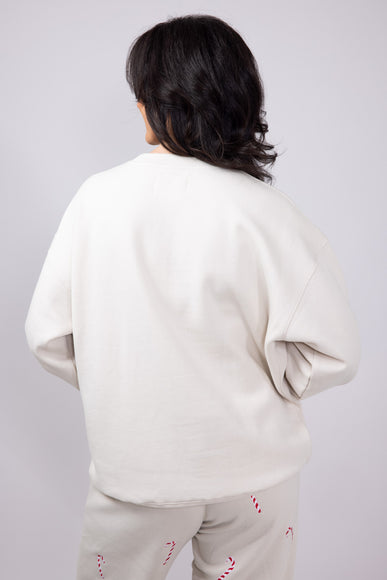 1897 Active Jolly Color Patch Fleece Sweatshirt for Women in Beige