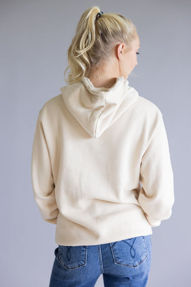 1897 Active Wisconsin Embroidered Hoodie for Women in Cream