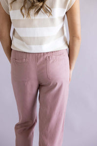 Tencel Drawstring Pants for Women in Mauve
