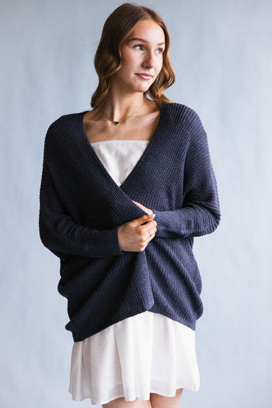 Shaker Stitch Cardigan for Women in Indigo