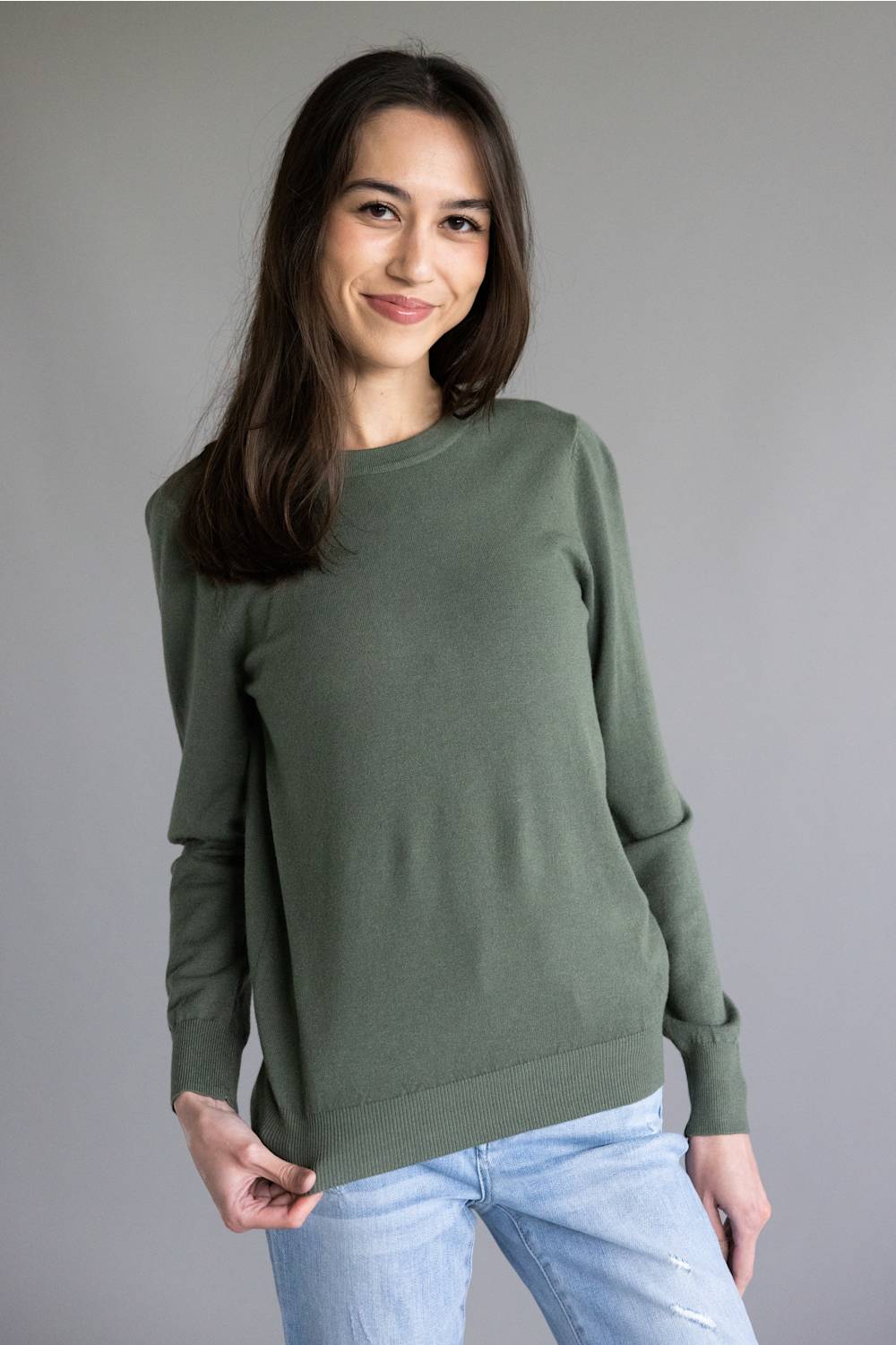 Be Cool Round Neck Sweater for Women in Winter Forest