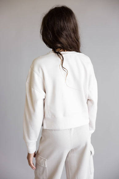 Youth Pullover & Wide Leg Pant Set for Girls in Grey/Beige