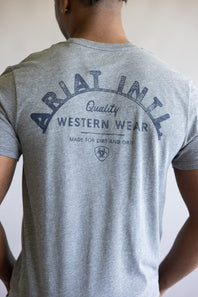 Ariat Iron Ranch T-Shirt for Men in Graphite Heather 