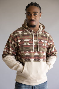 Ariat Color Block Hoodie for Men in Oatmeal