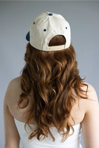 All American Icons Trucker Hat for Women in Tan/Dark Denim