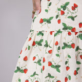 Bailey Rose Strawberry Printed Mini Dress for Women in Cream