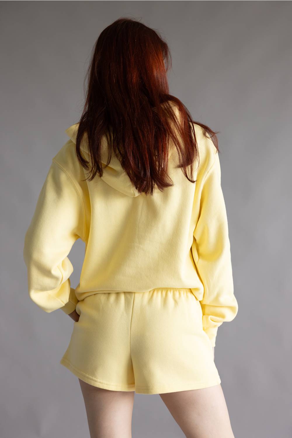 Basic Fleece Shorts for Women in Light Yellow