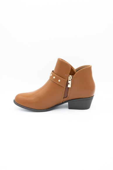 Berness Kashvi Buckle Booties for Women in Caramel Brown