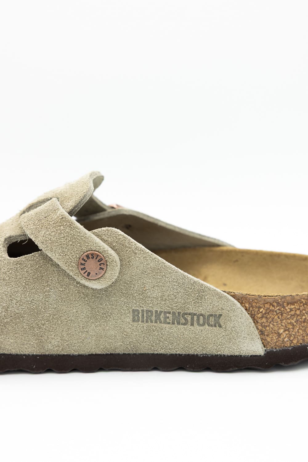 Birkenstock Boston Soft Footbed Suede Leather Clogs for Women in Taupe