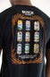 Busch Light Can Evolution T-Shirt for Men in Black (Back View showing graphic design featuring vintage hunting cans from 2015 to 2026 and antler frame).