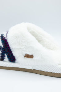 C.C. Ombre Aztec Knitted Slippers for Women in Purple Mix