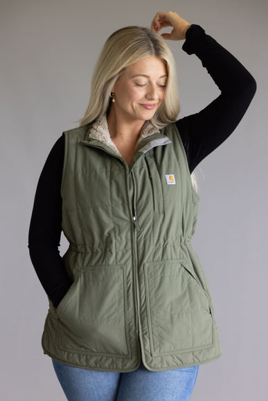 Carhartt Rain Defender Lightweight Insulated Vest for Women in Green 