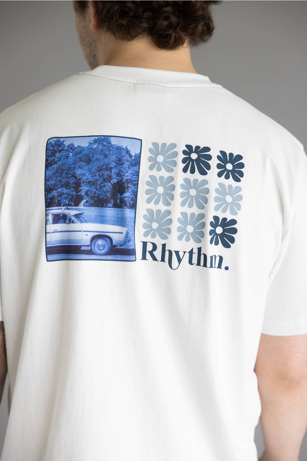 Rhythm High Beaming Vintage T-Shirt for Men in Off White