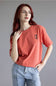 C&C California Melissa Embroidered Flag Dog T-Shirt for Women in Cranberry