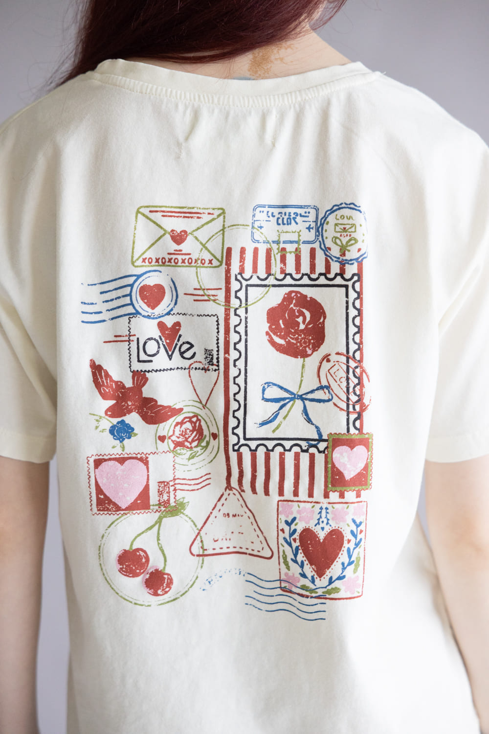 C&C California Toni Love Letters Boxy Crew Tee for Women in Antique White