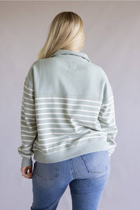 C&C California Waverly Fleece Quarter Zip Sweatshirt for Women in Grey/White