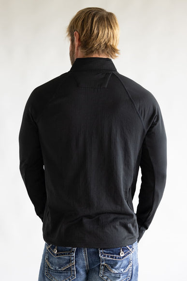 Carhartt Force Relaxed Fit Midweight Long Sleeve Quarter Zip Mock Neck T-Shirt for Men in Black