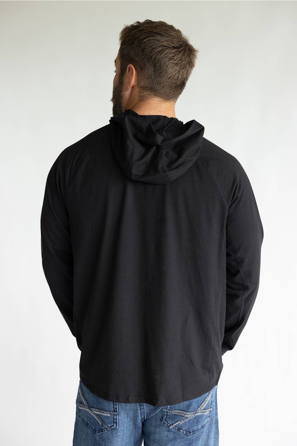 Carhartt Force Relaxed Hooded Long Sleeve T-Shirt for Men in Black