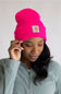 Carhartt Knit Cuffed Beanie in Pink Glow